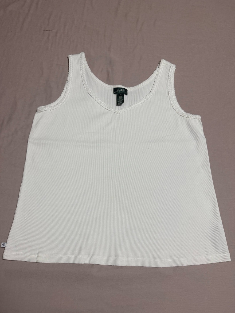 Ralph Lauren white ribbed women’s  tank top Size XXL